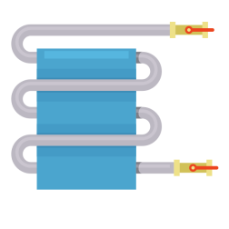 Heated tower rail