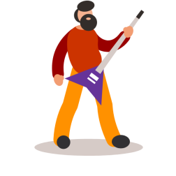 Heavy metal band guitarist