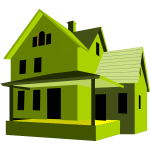 House 3D art green color