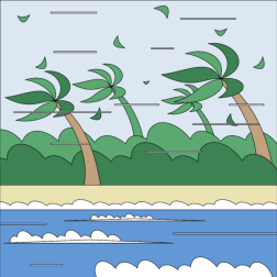 Tropical island storm