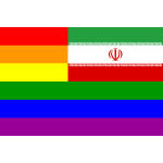 Iranian and LGBT flag