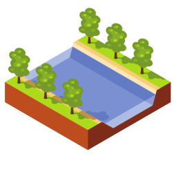 Natural landscape isometric