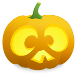 Surprised pumpkin vector image