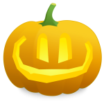 Overly smiling pumpkin vector illustration