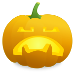 Pessimistic pumpkin vector drawing