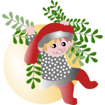 Little girl in Christmas vector