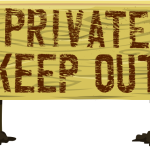 Wooden Keep Out sign