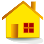 Vector graphics of small orange house icon
