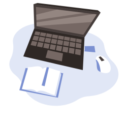 A laptop on the desk