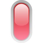 Upright pill shaped red button vector graphics