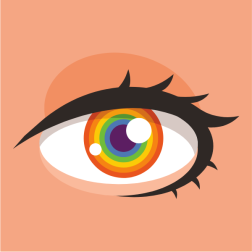 LGBT-colored eye