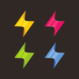 Lightning icons in various colors