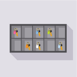 Locker boxes with keys
