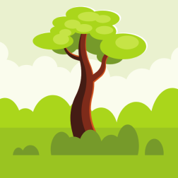 Lone green tree