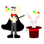 magician with a rabbit in hat