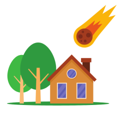 Meteorite hitting the Earth