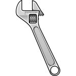 Vector clip art of metal adjustable wrench