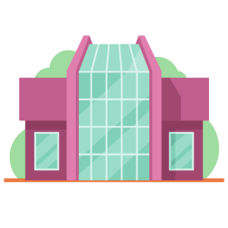 Modern glass building