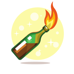 Molotov cocktail bottle