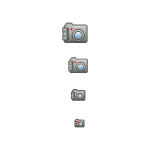 Digital photo camera icon set vector image