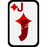 Jack of Diamonds funky playing card vector clip art