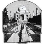 Vector clip art of old picture of Taj Mahal