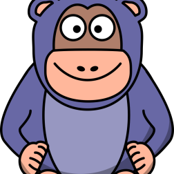 Cute Cartoon Purple Gorilla