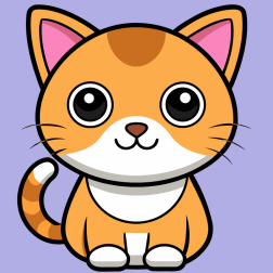 Cute Cartoon Ginger Cat