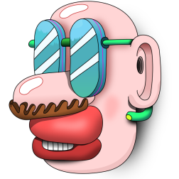 Head with Sunglasses and Mustache