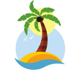 Palm tree tropical island