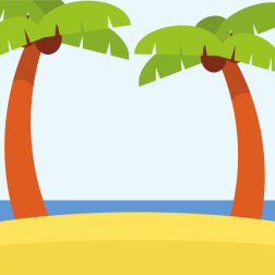 Tropical Beach with Palm Trees