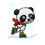 Vector illustration of panda with a red scarf
