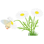 Butterfly on a daisy vector image