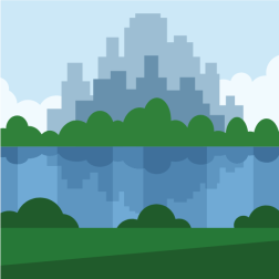Park with a lake