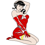 Pin-up girl in a red dress