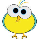 Illustration of fat yellow bird