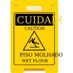 placa sinalizaco cuidado piso molhado