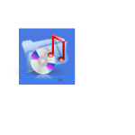 Blue background music file link computer icon vector drawing