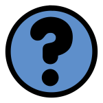 Round link sign with a question mark color illustration