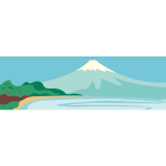 Mountain scene vector colorful drawing