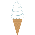 White ice cream in a cone