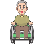 Grandfather on a wheelchair