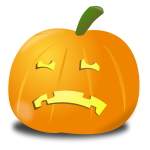 Sad pumpkin vector image