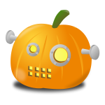 Robot pumpkin vector image