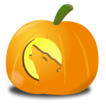 Wolf pumpkin vector clip art