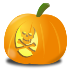 Skull pumpkin vector clip art