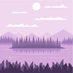 Natural landscape in purple color