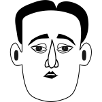 Man with querulous face