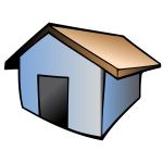 Vector drawing of house with brown roof