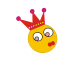 Female clown character's head clip art